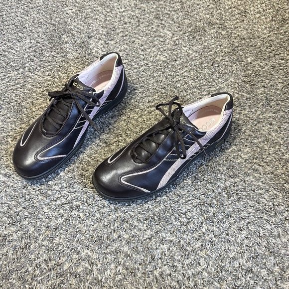 ECCO Brown Leather Hydromax Golf Shoe Size 41 10/10.5 Water Resistant TPU New - Picture 4 of 10